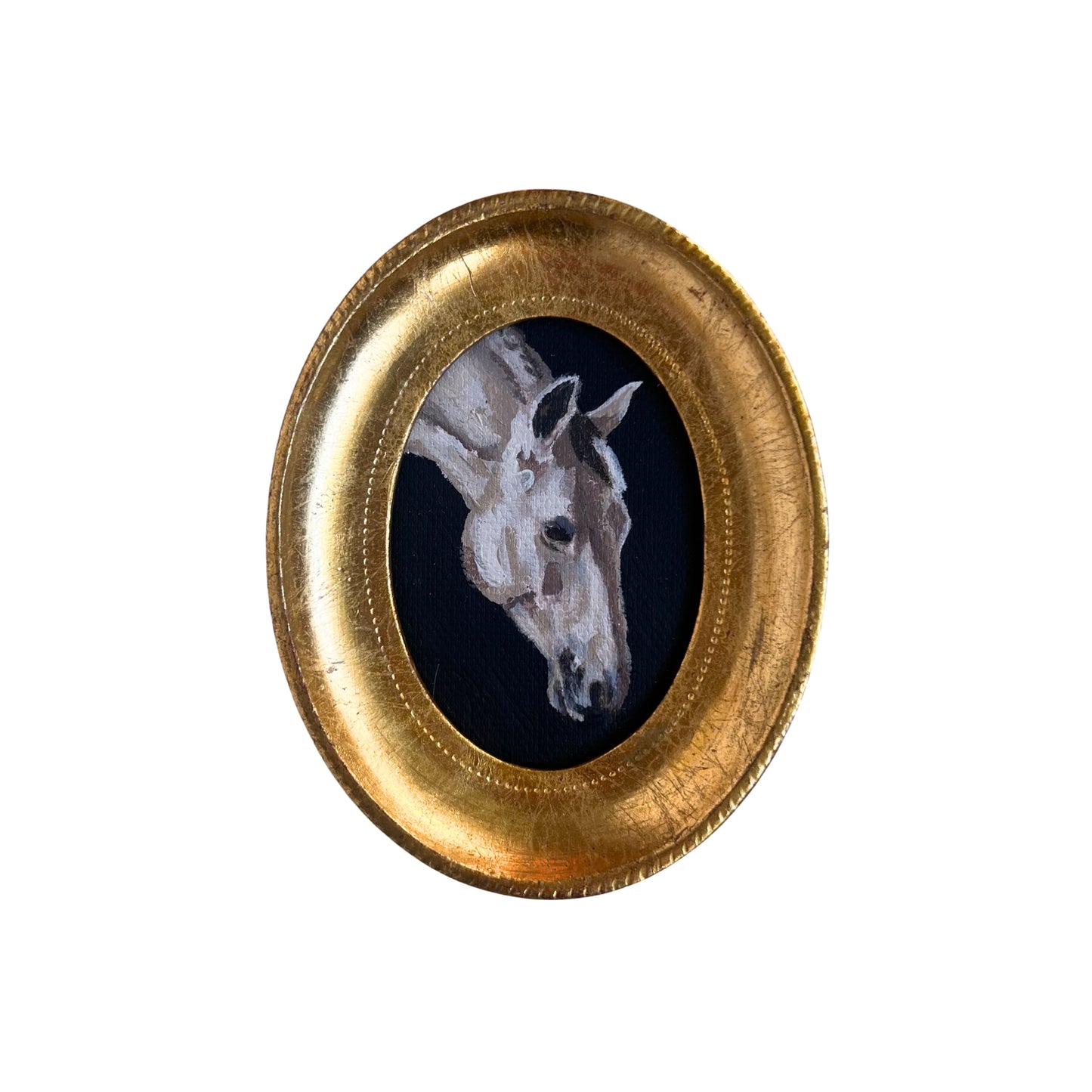 “cavallo bianco" Framed Miniature Painting