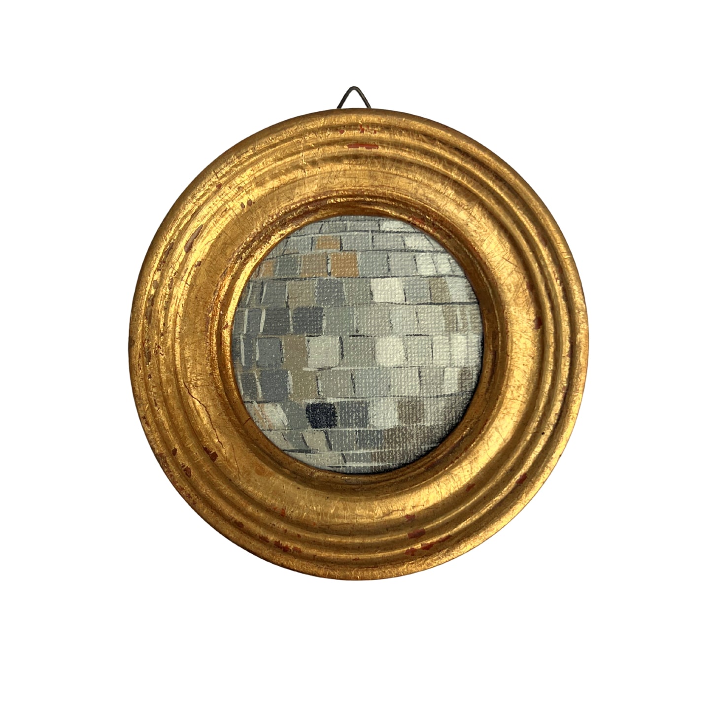 "grigio II" Framed Original Disco Ball Painting