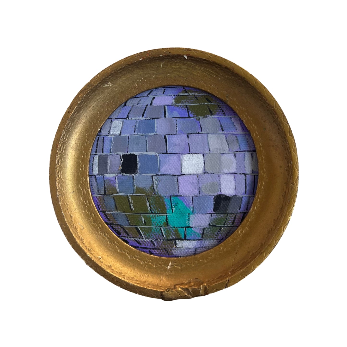 "la viola" Framed Original Disco Ball Painting