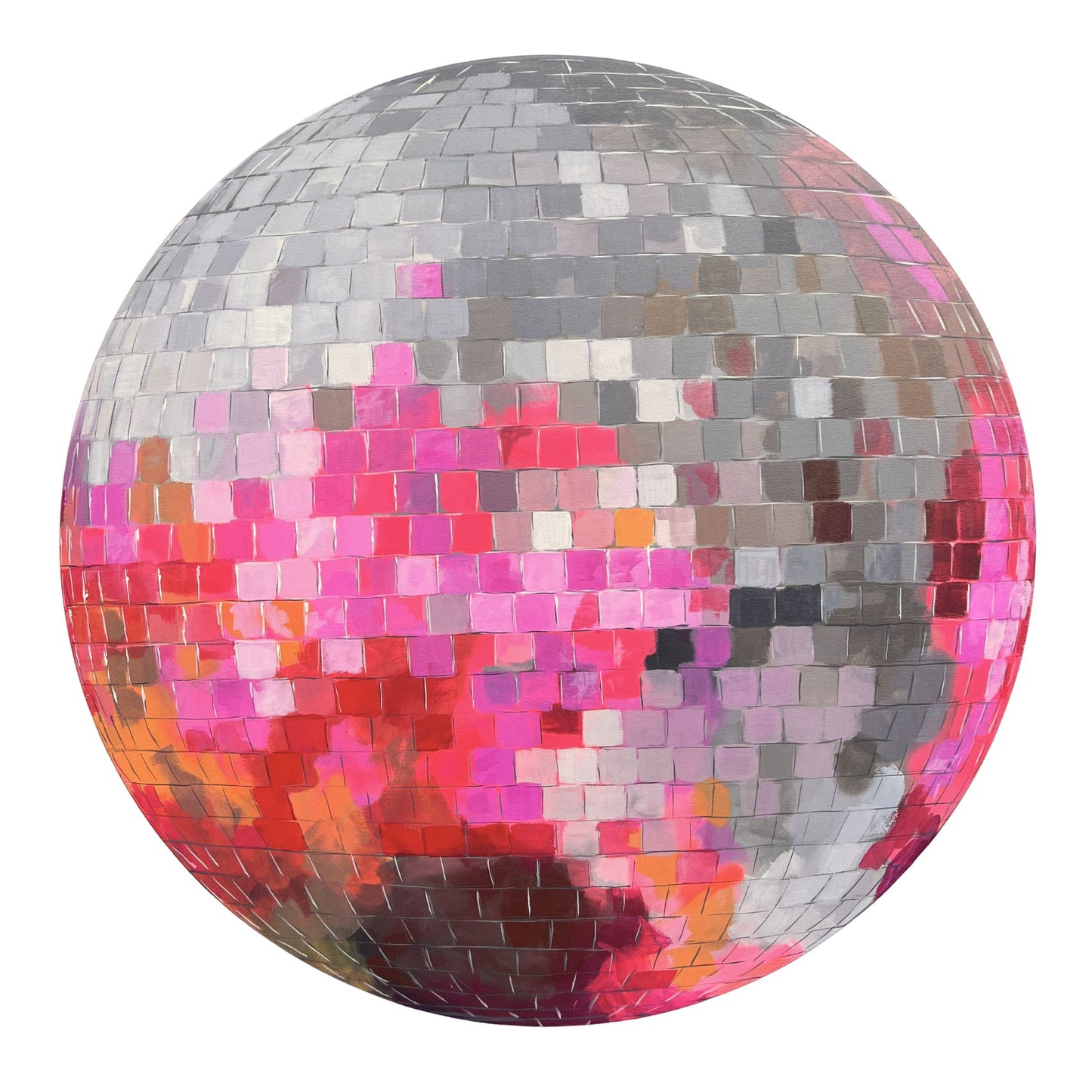 "pink sky" Original Disco Ball Painting