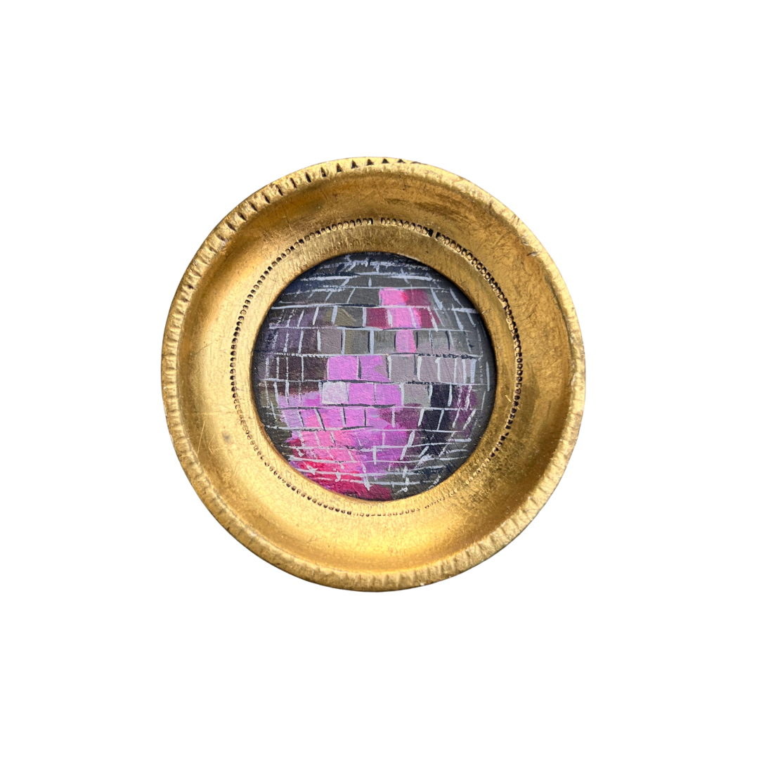 "romanticizzato II" Framed Original Disco Ball Painting