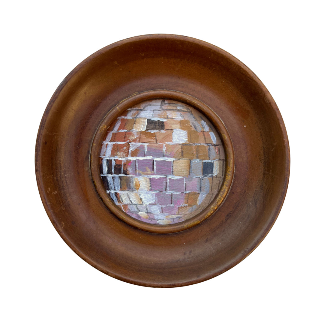 “petali II" Framed Original Disco Ball Painting