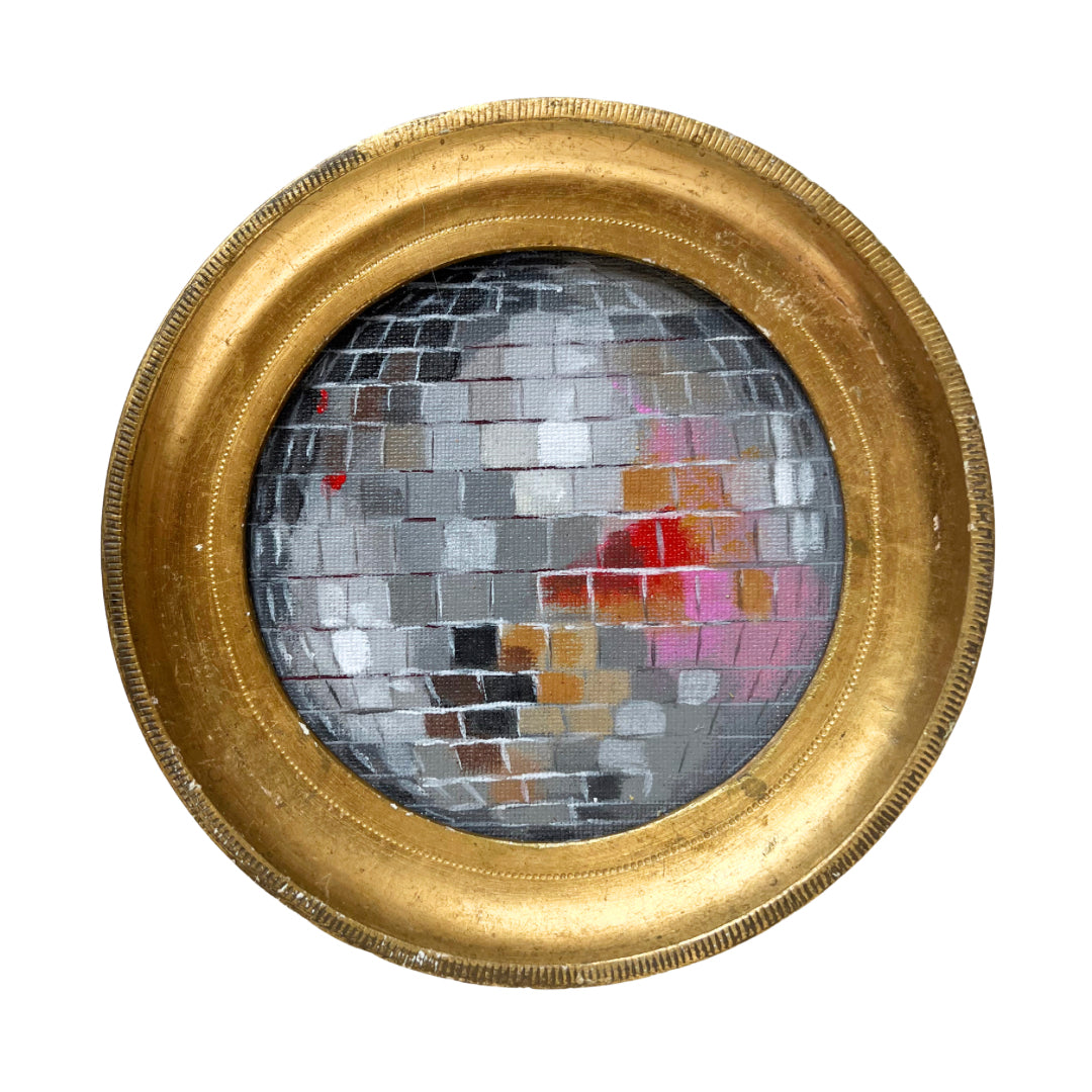 “sciura" Framed Original Disco Ball Painting
