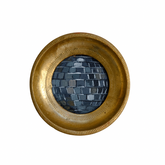 "ha soffiato fumo" Framed Original Disco Ball Painting