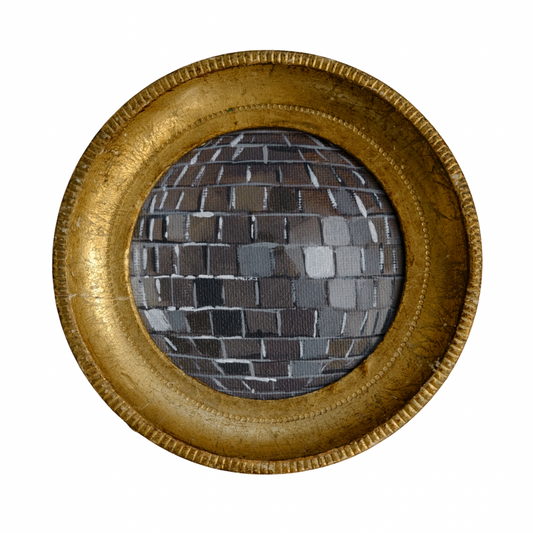 "grigio caldo" Framed Original Disco Ball Painting