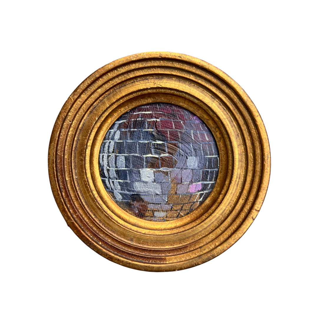 "lunatica" Framed Original Disco Ball Painting