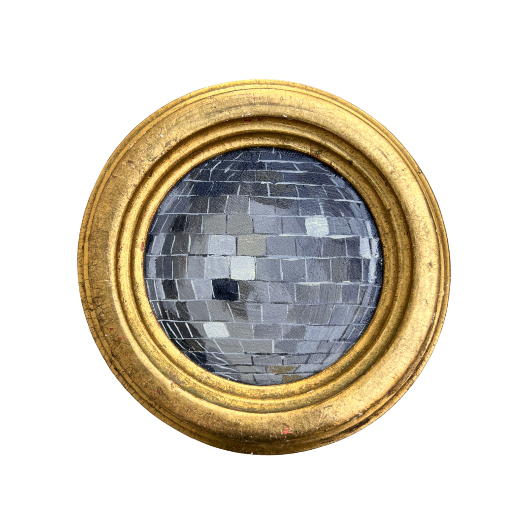 “fumo negli occhi II" Framed Original Disco Ball Painting