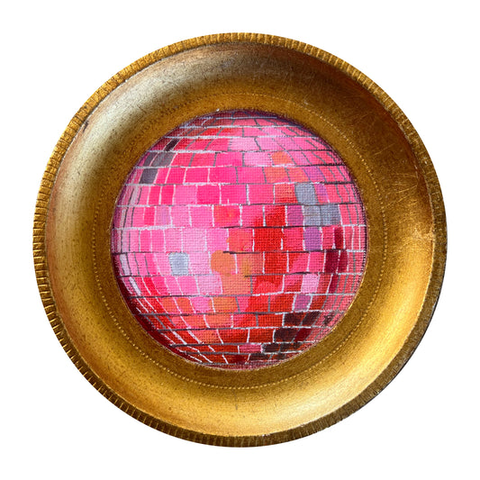 "Fragola al cioccolato" Framed Original Disco Ball Painting