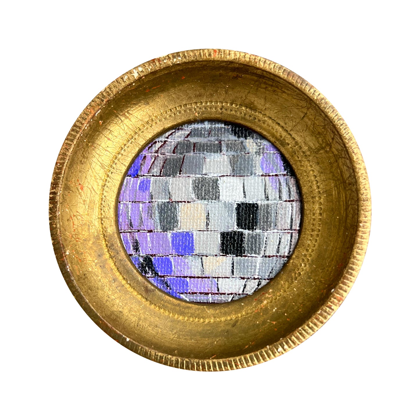 "piccola violetta" Framed Original Disco Ball Painting
