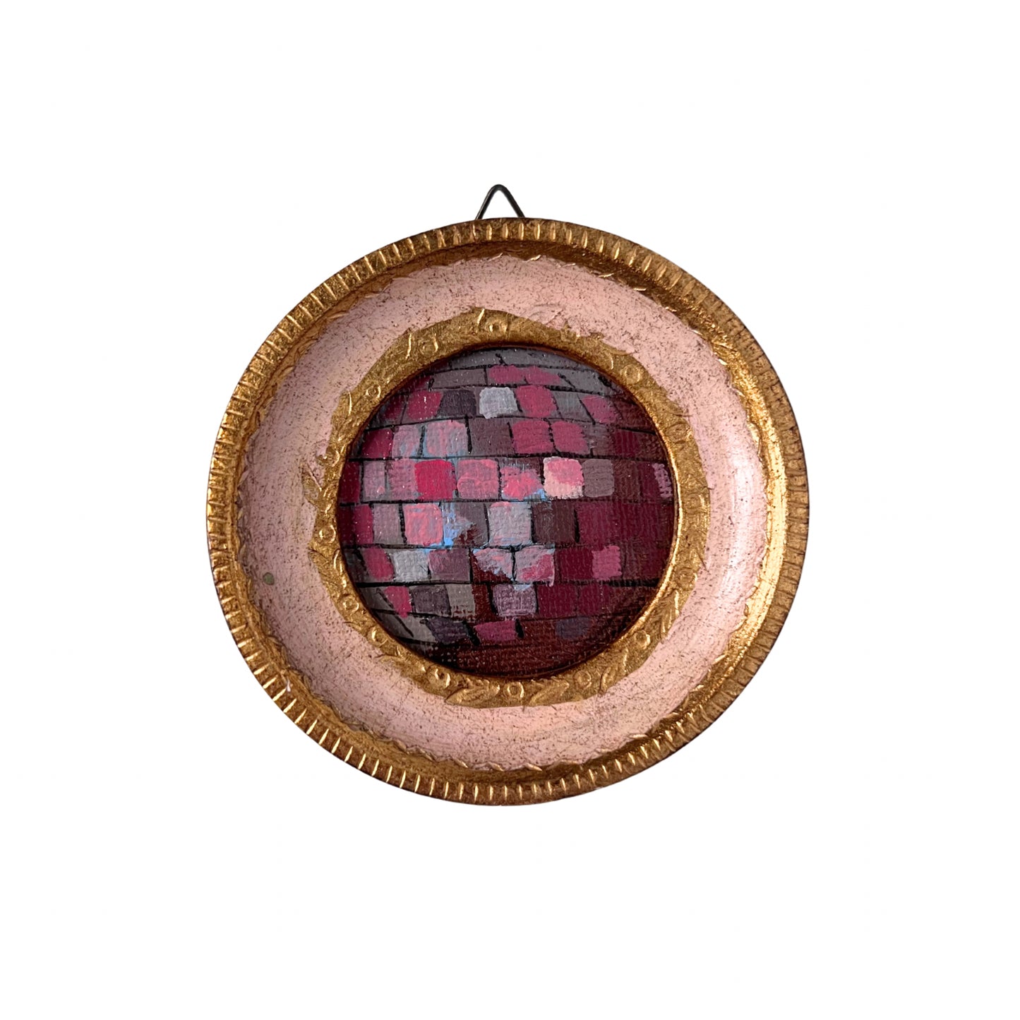 "arrossire" Framed Original Disco Ball Painting