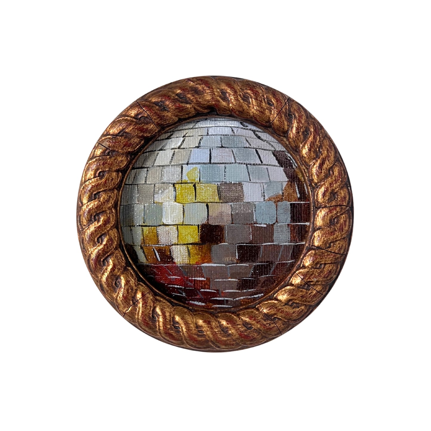 “il ruscello" Framed Original Disco Ball Painting