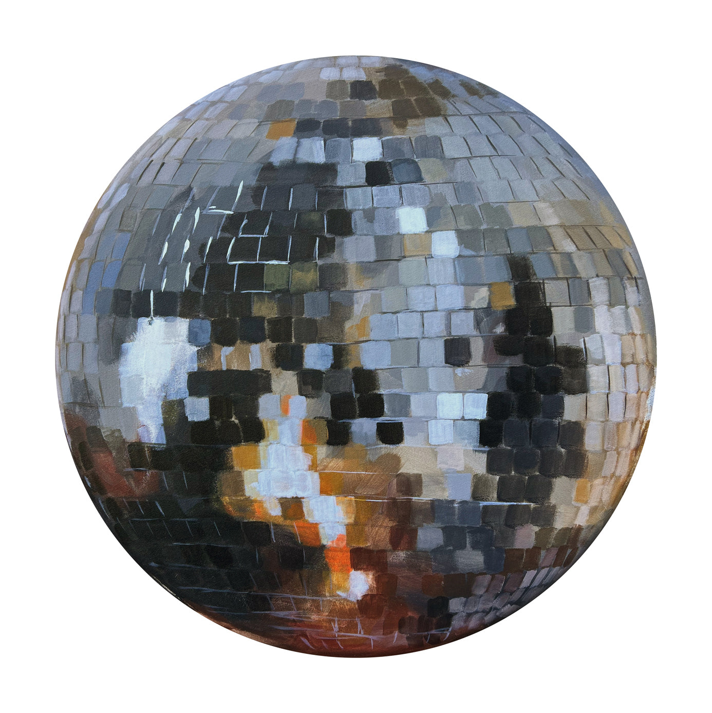 Pink Lady Disco Ball Painting Canvas Print