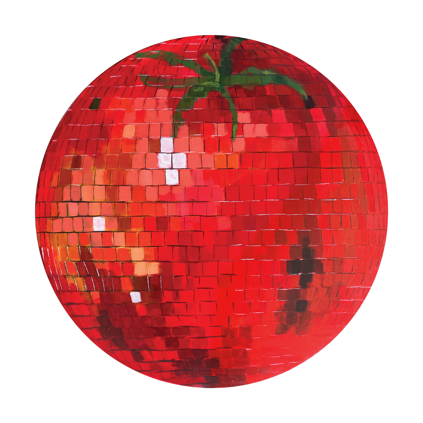 "Hot House" Tomato Disco Ball Painting Canvas Print