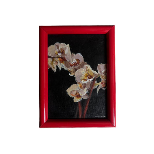 “orchids, in red" Framed Painting