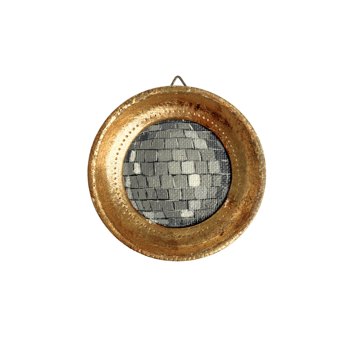 "grigio II" Framed Original Disco Ball Painting