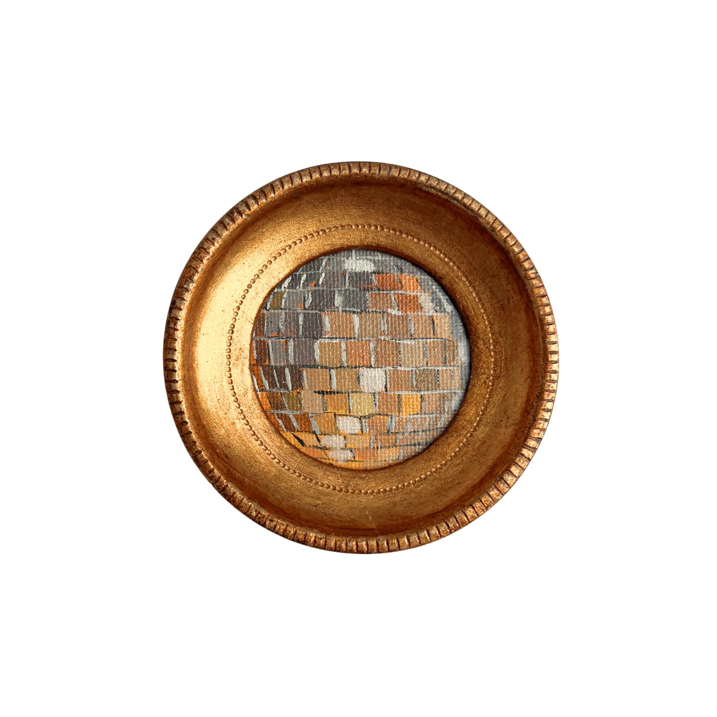 "arancia" Framed Original Disco Ball Painting