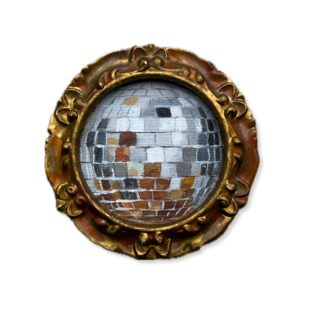 “mousse al cioccolato” Framed Original Disco Ball Painting