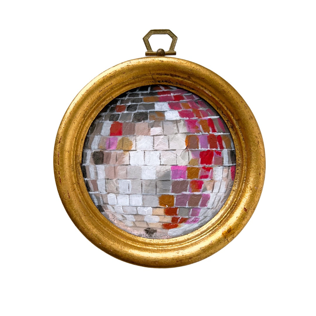 “petali" Framed Original Disco Ball Painting