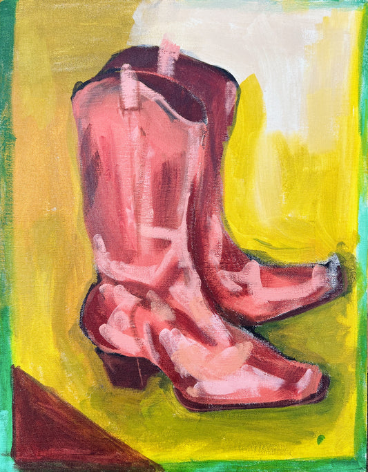 "Salmon boots" Original Painting