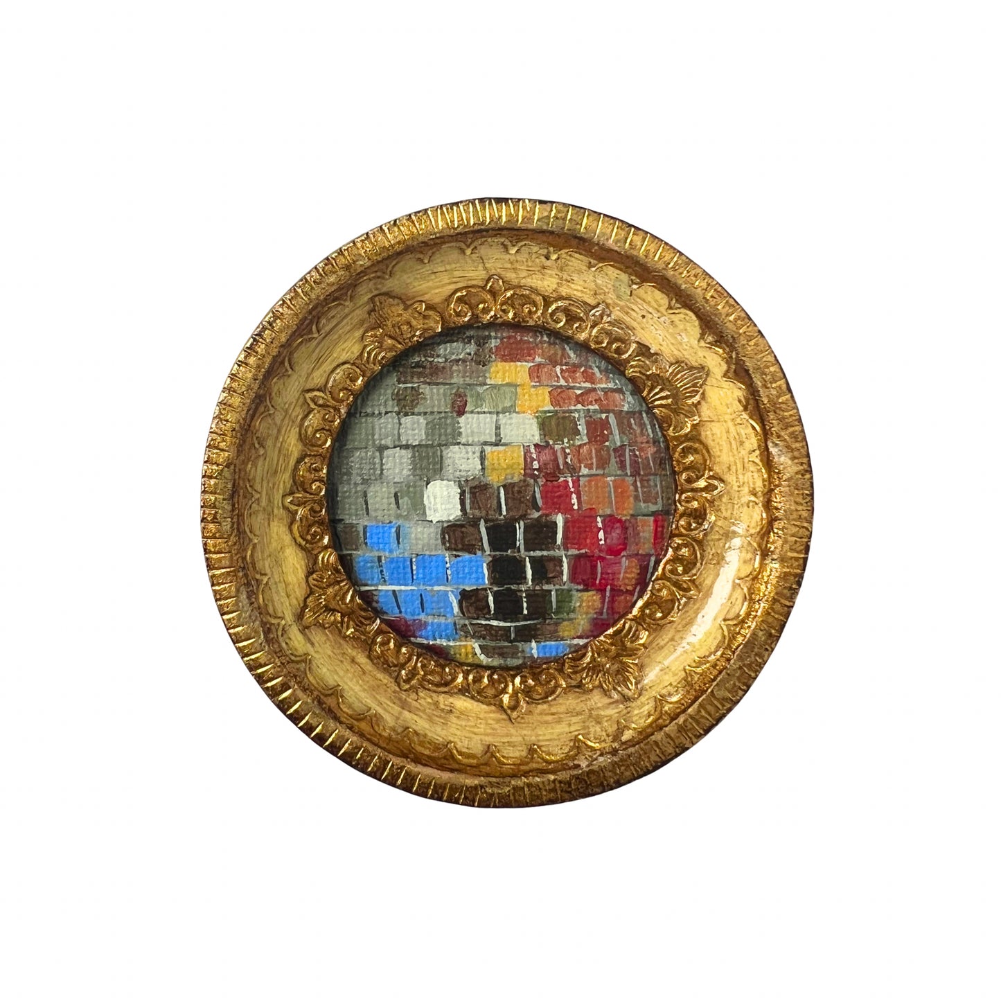 "discoteca II" Framed Original Disco Ball Painting