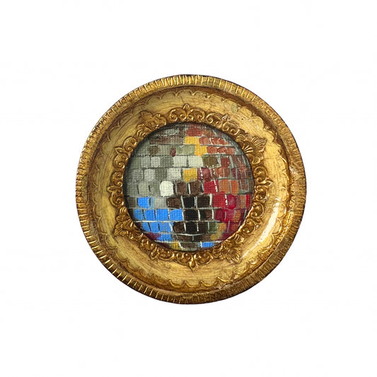 "discoteca II" Framed Original Disco Ball Painting