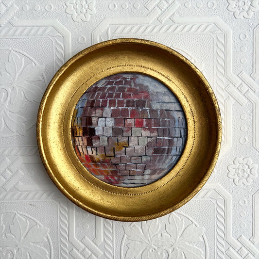 "sci morbidi" Framed Original Disco Ball Painting