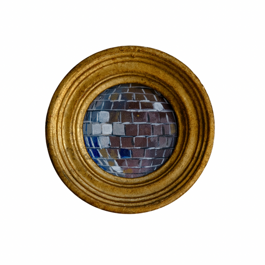 "spettacolo di fumo II" Framed Original Disco Ball Painting