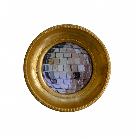 "campo di pervinca" Framed Original Disco Ball Painting