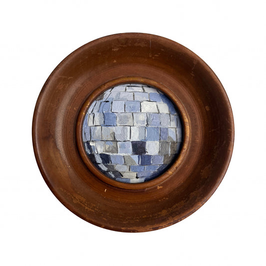 “powder blue” Framed Original Disco Ball Painting