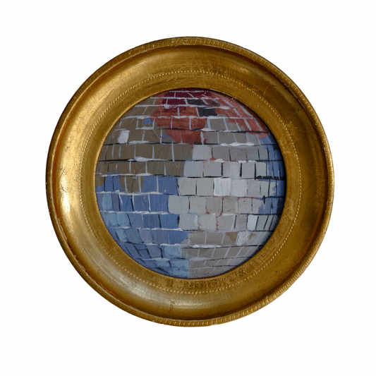 "blu francese" Framed Original Disco Ball Painting