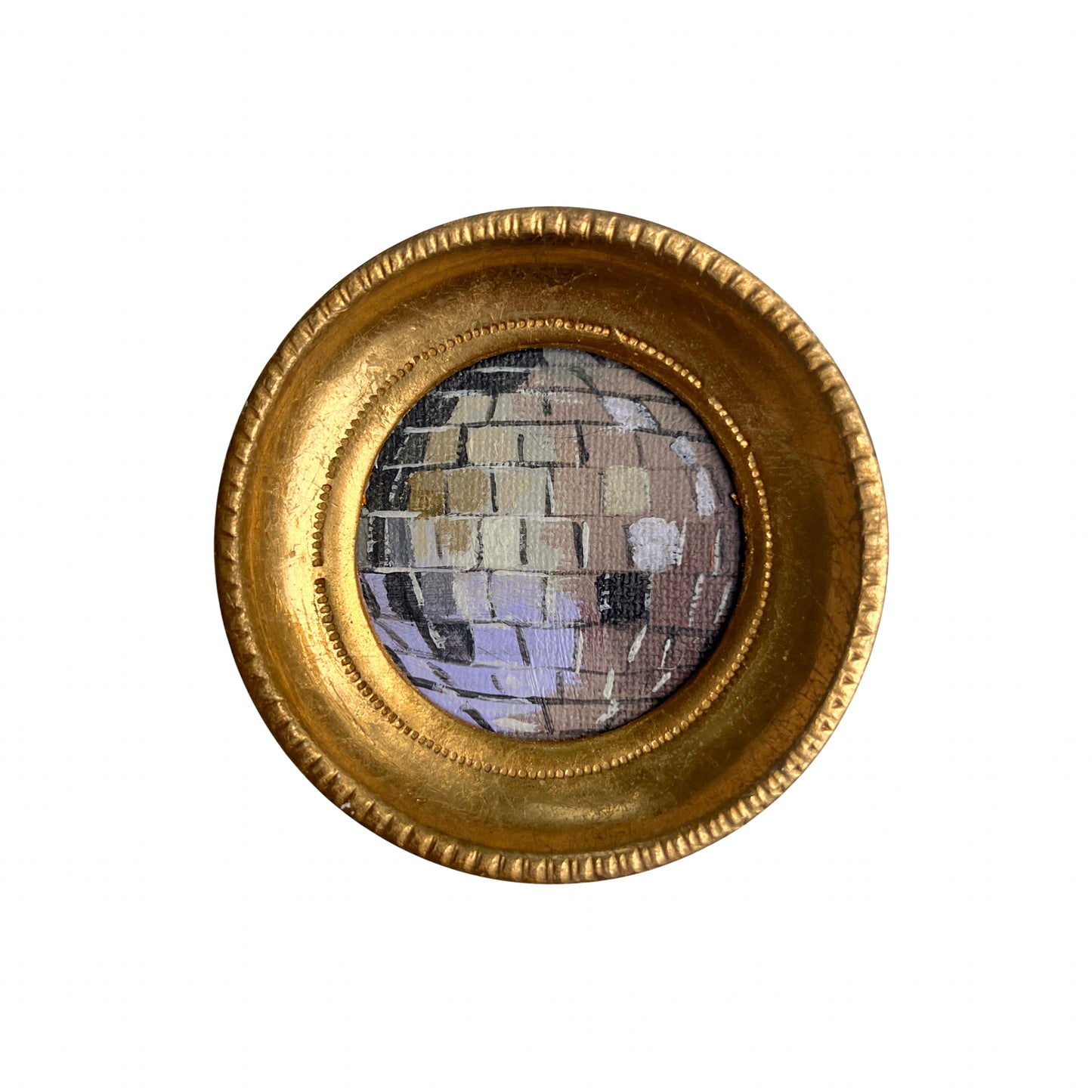 "campo di pervinca" Framed Original Disco Ball Painting