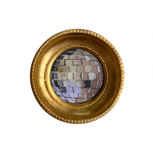 "campo di pervinca" Framed Original Disco Ball Painting