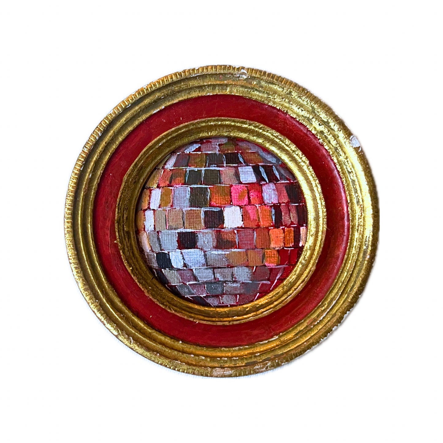 "fuoco" Framed Original Disco Ball Painting