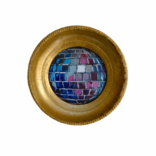"blu ftalo" Framed Original Disco Ball Painting