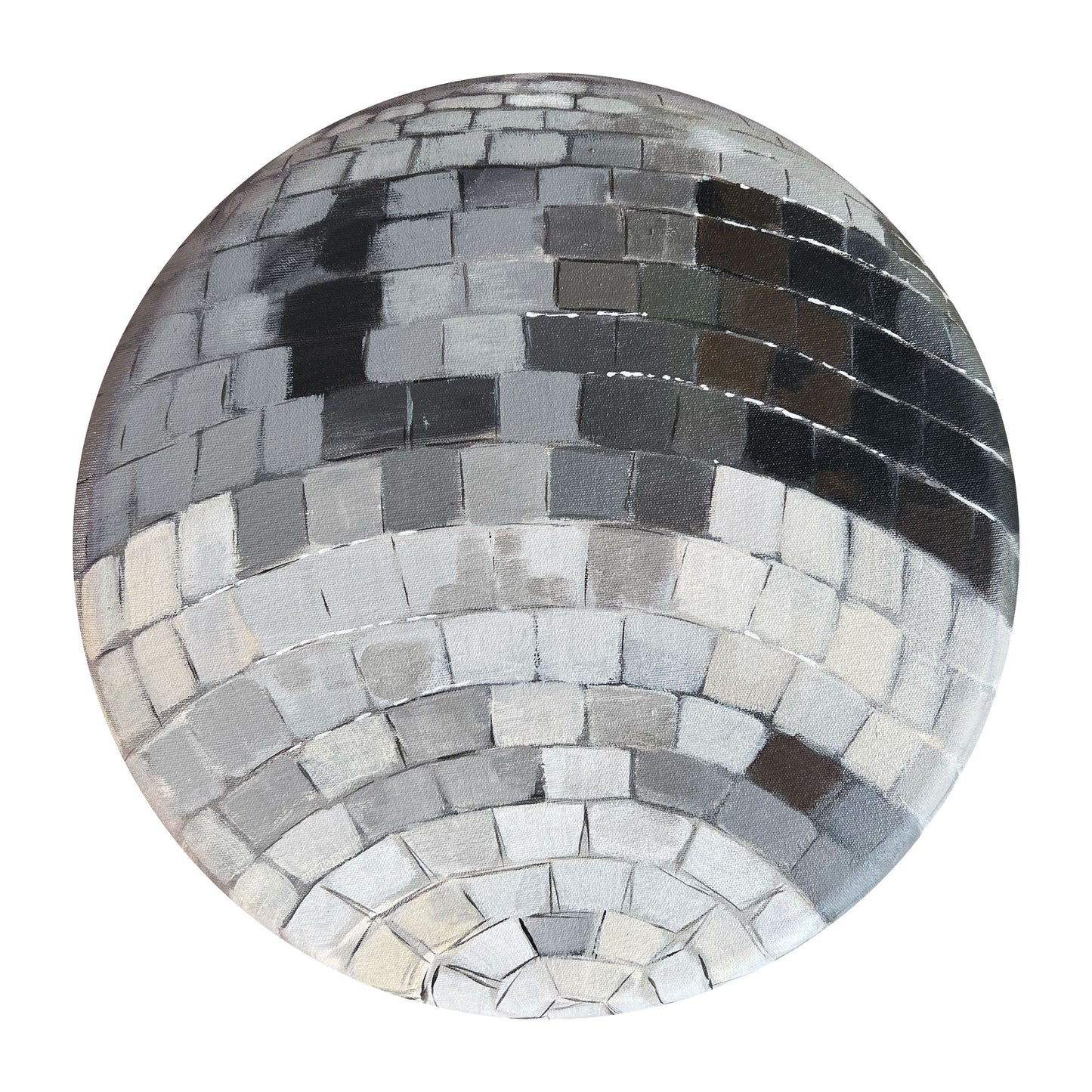 Achromatic-o II 16" Original Disco Ball Painting