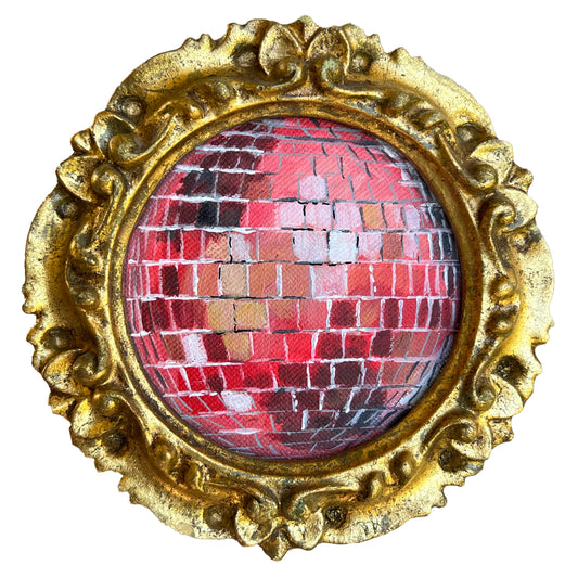 "Pirrolo barocco" Framed Original Disco Ball Painting