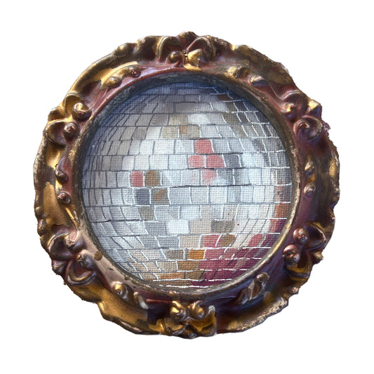 "Rococò" Framed Original Disco Ball Painting
