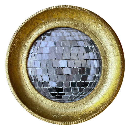 "Sole d'argento" Framed Original Disco Ball Painting