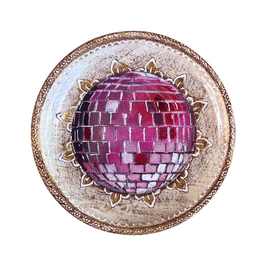 "fragole e crema" Framed Original Disco Ball Painting
