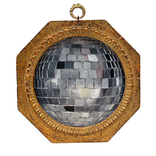 "Fumo e specchi" Framed Original Disco Ball Painting