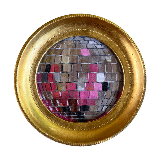 "smokeshow" Framed Original Disco Ball Painting