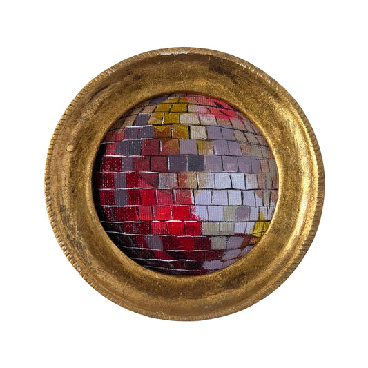 “aiuola" Framed Original Disco Ball Painting
