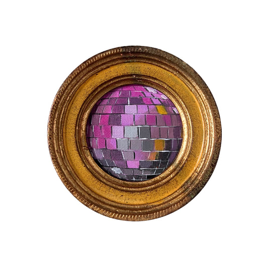 "petali III" Framed Original Disco Ball Painting