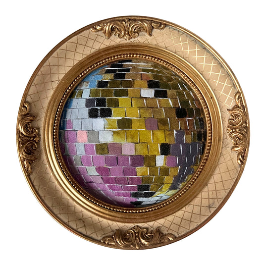 "primavera III" Framed Original Disco Ball Painting