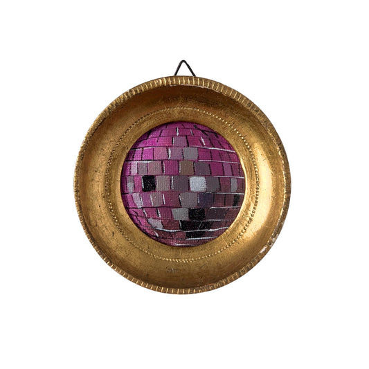 "romanticizzato III" Framed Original Disco Ball Painting