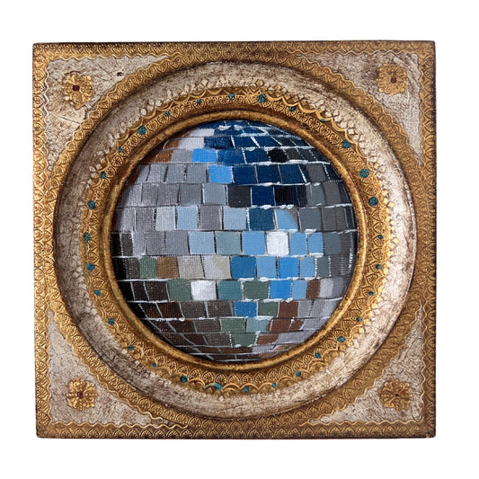 "turchese" Framed Original Disco Ball Painting