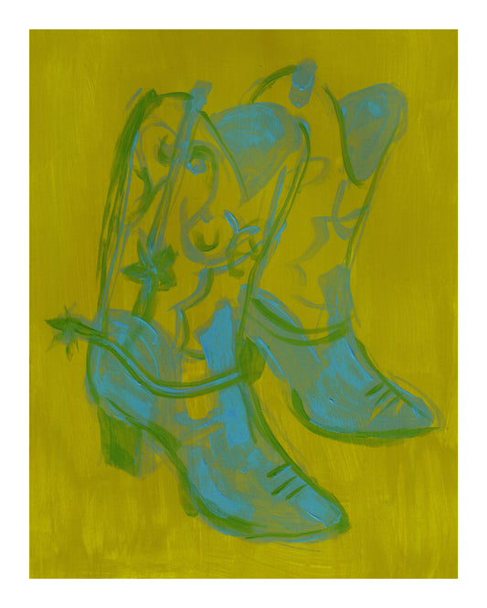 "Acid Green Boots" Print