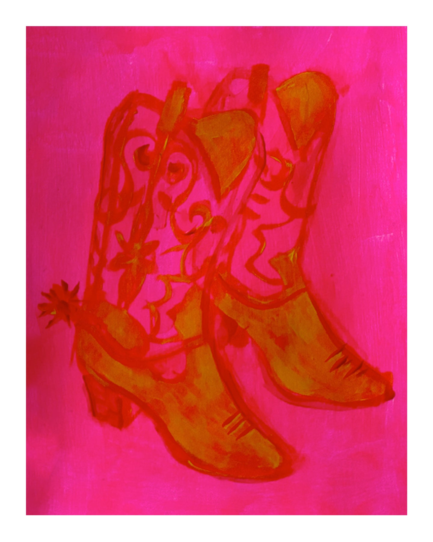 "Acid Pink Boots" Print