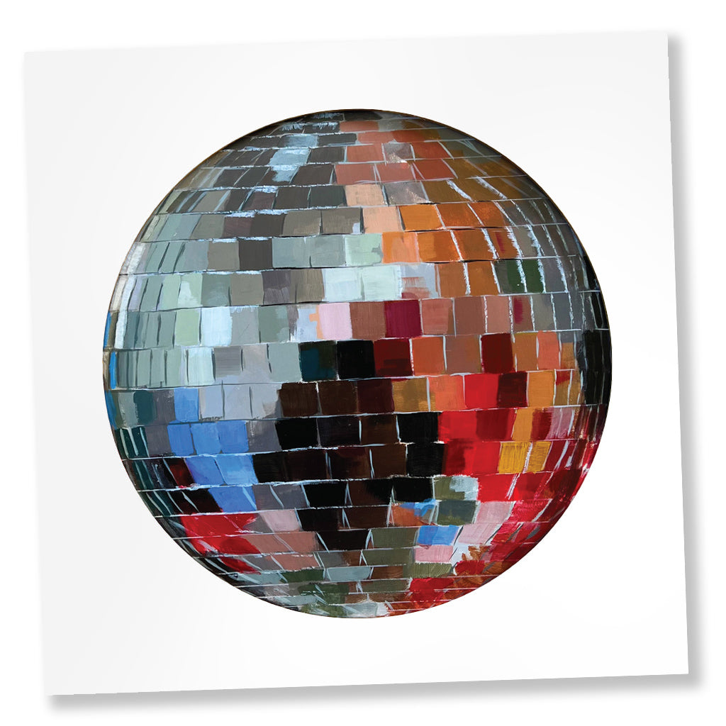 "Discotheque" Disco Ball Painting Paper Art Print