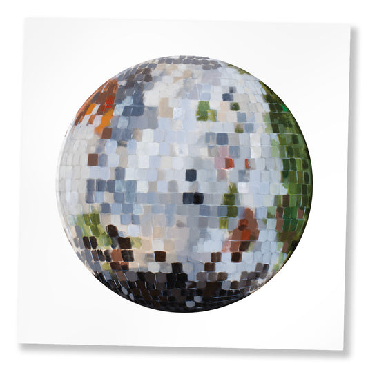 "Garden Party" Disco Ball Painting Paper Print
